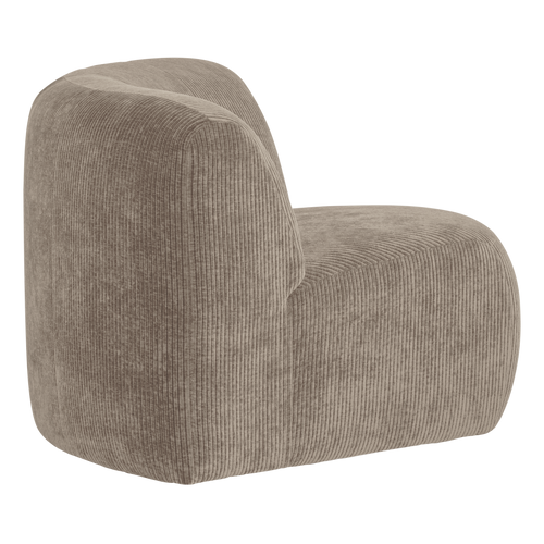 WOOOD hoekelement rond Mojo Base - Ribstof - Donkerzand - 74x110x110