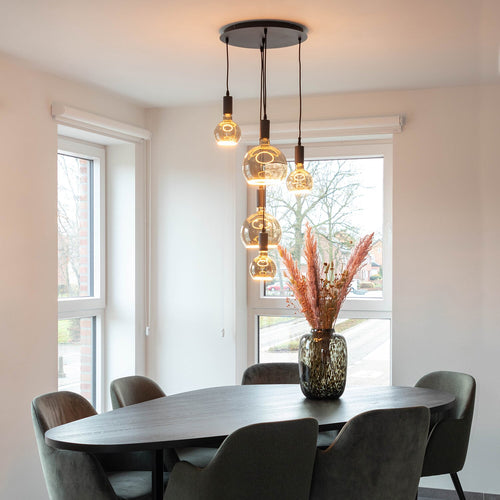 Atmooz hanglamp Sapa 5 - zwart - Ø 40 x H 130 cm - E27
