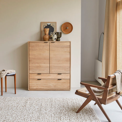 Tikamoon Massief eikenhouten opbergkast - Naturel - vtwonen shop