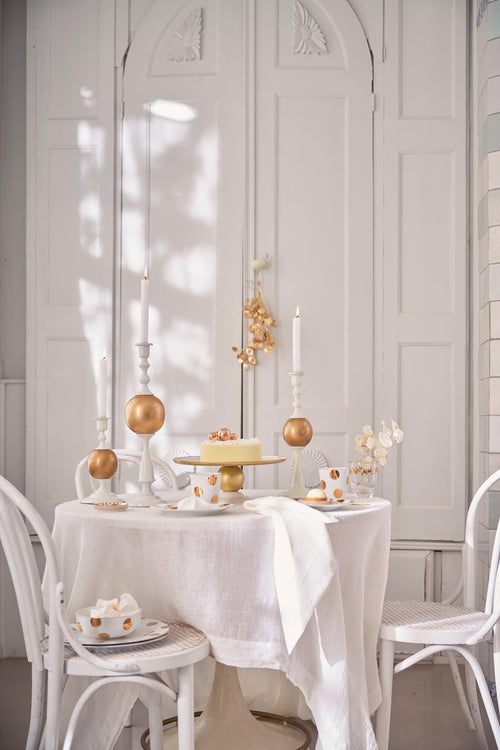 Pip Studio Kandelaar Sphere - Metaal - Wit/ Goud - 44cm - vtwonen shop