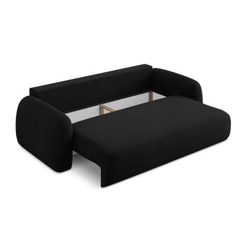 LaMiaSofa 3-zits slaapbank Amalfi - chenille stof - zwart - 250x112x90