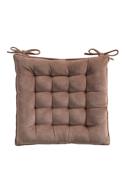Calma House Stoelkussen Velour - Bruin - 40x40x4