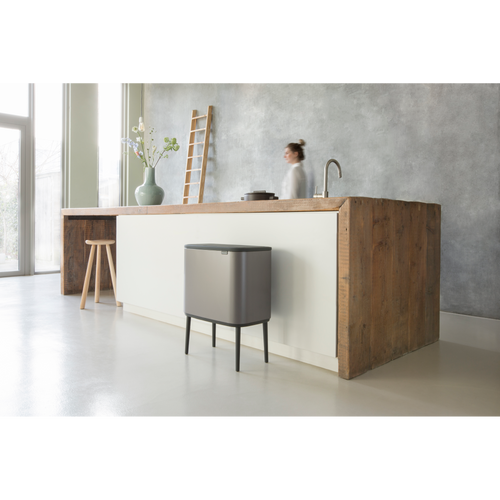 Brabantia Bo Touch Bin, met 3 binnenemmers, 3 x 11 liter - Platinum