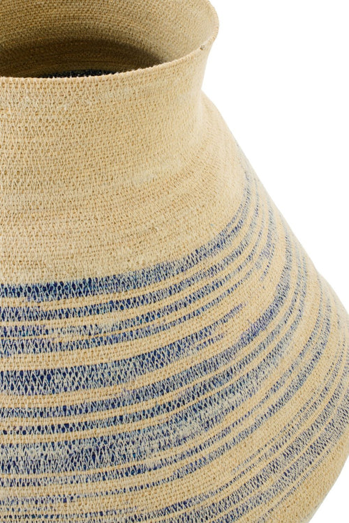 J-Line mand Gestreept - zeegras - naturel/blauw - large