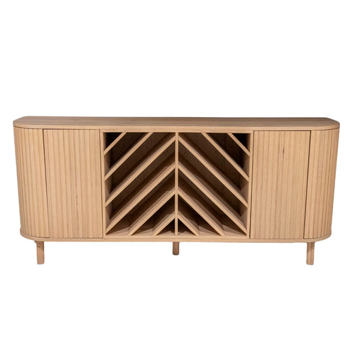 DÉJA Living Dressoir Acuna - Naturel Eikenhout - Wijnkast - 180x40x80cm