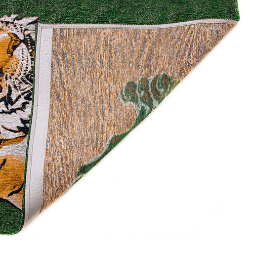 Louis De Poortere binnen & buiten machinewasbaar vloerkleed Pop Tiger van 70% gerecycled PET - groen - 100x140cm
