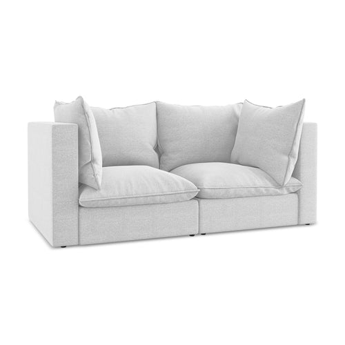 LaMiaSofa Tweezits modulaire bank Ravenna - bouclé - zilver - 180x90x77