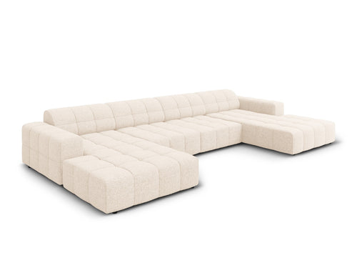 Cosmopolitan Design Panoramische bank Chicago 6-zits, chenille lichtbeige - 167x375x78cm