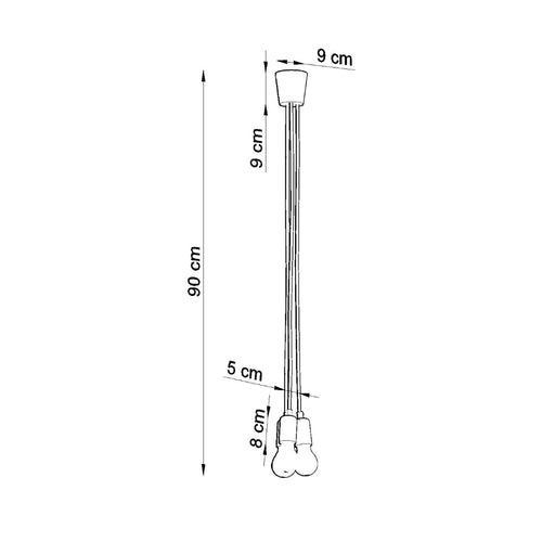 Sollux Lighting Hanglamp DIEGO 3 wit - 15x15x90cm