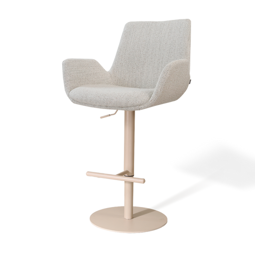 Nolon Niva-Eef tulp barkruk beige gemêleerd verstelbaar - beige poten