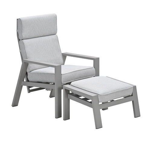 Garden Impressionsloungestoel Lora verstelbaar incl voetenbank - taupe