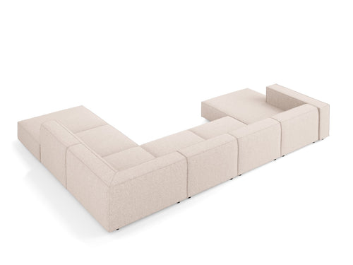 Cosmopolitan Design Panoramische hoekbank rechts Arendal 7-zits, chenille, beige - 262x364x70cm