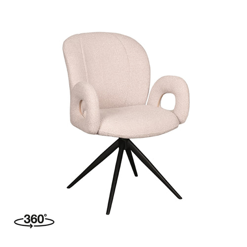 LABEL51 Eetkamerstoel Neo - Naturel/Zwart - Draaibaar - Set van 2 - vtwonen shop