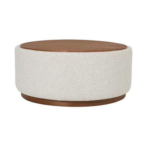 DÉJA Living Salontafel Marcia - Rond Beige/Walnoot - Incl. Opbergruimte - Ø83cm - vtwonen shop