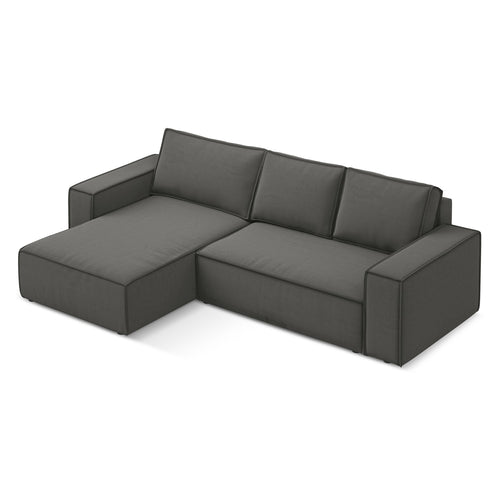 LaMiaSofa hoekbank links Livorno - velours - staal - 290x185x82