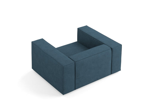 Cosmopolitan Design Fauteuil Arendal chenille met ribbeleffect, marineblauw - 102x124x70cm