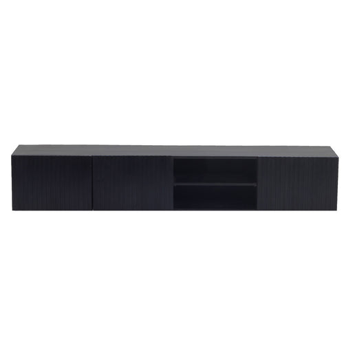 Giga Meubel Zwevend Tv-Meubel Roman - Zwart Mangohout - 200x40x35cm