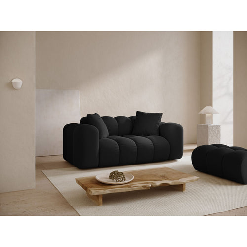 Cosmopolitan Design - Bank Treno 2-zits, flueel zwart - 94x180x70cm