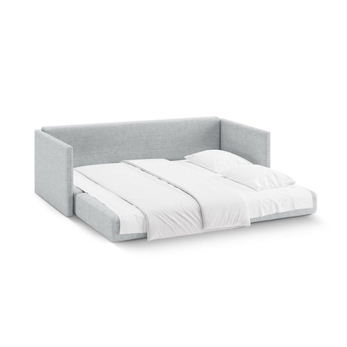 Cosmopolitan Design - Converteerbare bank Shannon 3-zits, structurele stof lichtgrijs - 94x209x87cm
