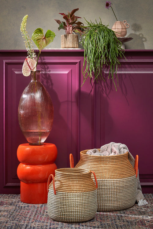 Mica Decorations Vendi Bijzettafel - H44 x Ø32 cm - Keramiek - Oranje - vtwonen shop