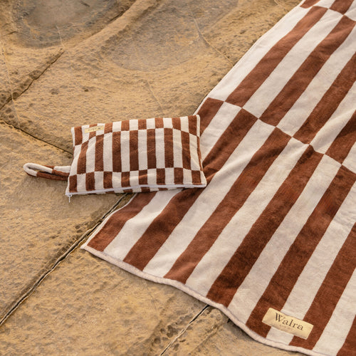 Walra - Strandlaken Salty Square - 100x180 cm - Bruin