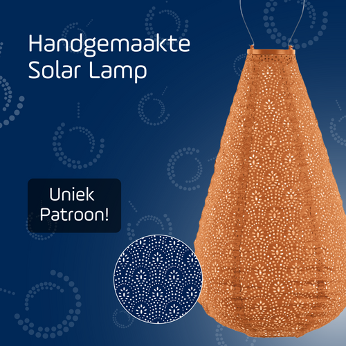 Lumiz solar lampion - fan drop - 28 cm - oranje