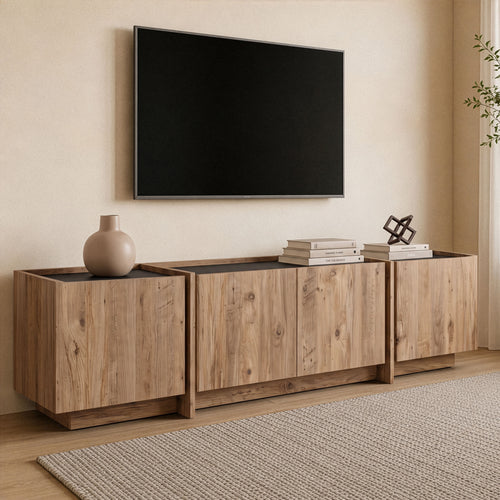 Calicosy - TV-meubel ARVEN - beige 180x90x75 cm