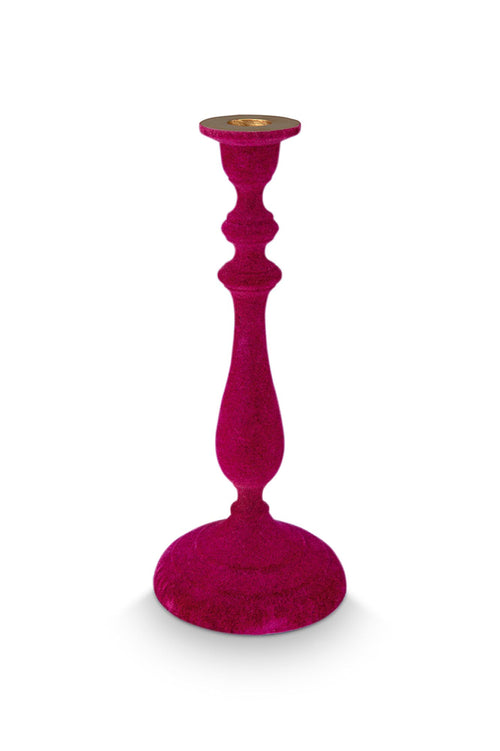 Pip Studio - Deerest Darling Dark Red - Fluwelen Kandelaar - 27cm