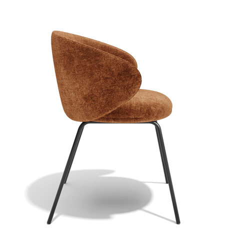 Sia Home - Eetkamerstoel LUNA - Fluweel met structuur - Terracotta - 53.5cm - vtwonen shop