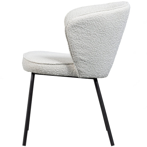 WOOOD eetkamerstoelen Admit - Bouclé - Naturel - Set van 6