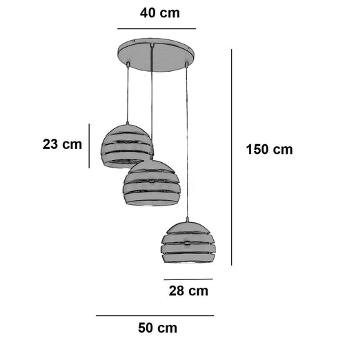 Freelight hanglamp Djarin - 3 lichts - 50  x 150   cm - zwart goud - vtwonen shop