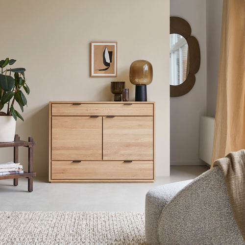 Tikamoon Massief eikenhouten buffet 120 cm - Naturel