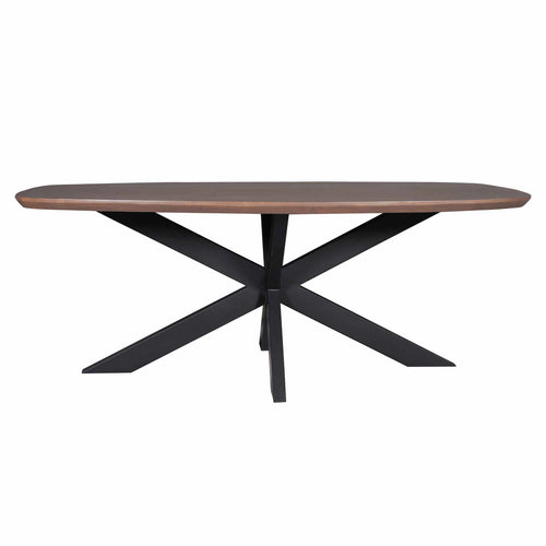 StarFurn Eettafel Madison - Deens Ovaal Walnoot/Zwart - 240x100x76cm