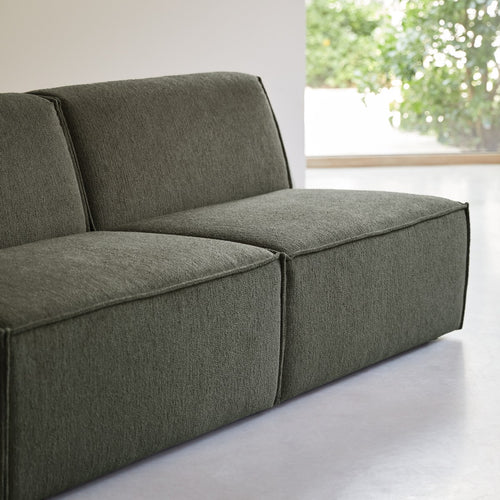 Tikamoon Modulaire bank van groene stof, 2-zits - Groen