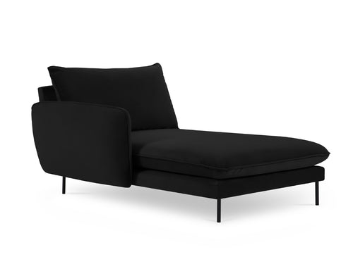 Cosmopolitan Design linker meridiaan Vienna flueel, zwart - 170x110x95cm