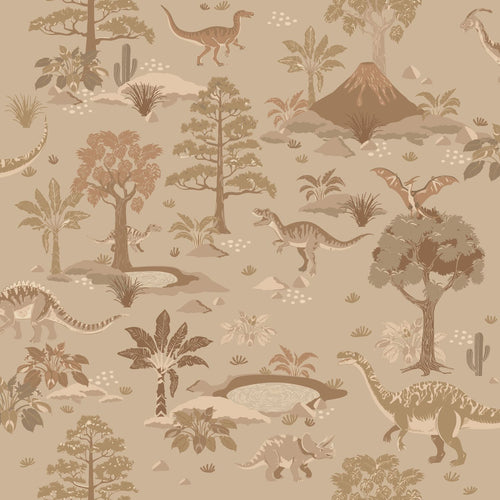 ESTAhome behang dinosaurussen bruin - 50 x 900 cm - 131658 - vtwonen shop