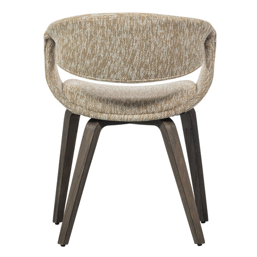 WOOOD eetkamerstoelen met houten bruinen poot Yossi - Zand - Set van 2