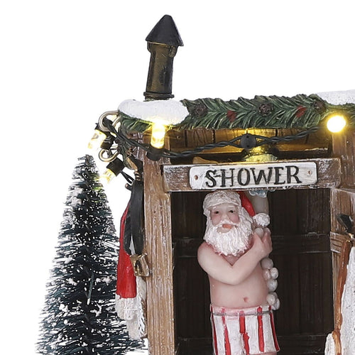 Luville Kerstdorp Miniatuur Naakte Kerstman - Kerstversiering voor je Kerstdorp - Kerst Decoratie voor Binnen - Guirlande met Lampjes en Warm Witte