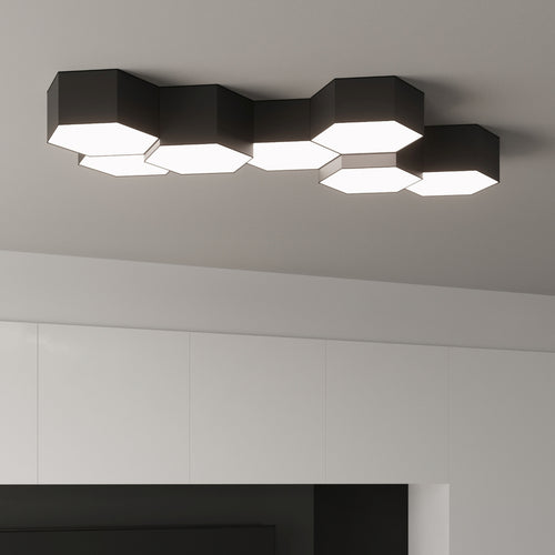 Sollux Lighting Plafondlamp SUNDE 13 zwart - 30,5x26,5x13,5cm