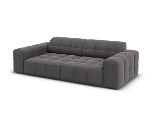 Cosmopolitan Design Bank Chicago 3-zits, flueel grijs - 102x212x78cm