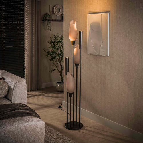 Giga Living Vloerlamp Cocoon - Bruin Glas - Ø35x180cm
