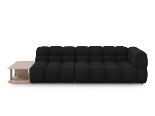 Cosmopolitan Design linker modulaire bank Sky 4-zits, flueel, zwart - 102x297x70cm