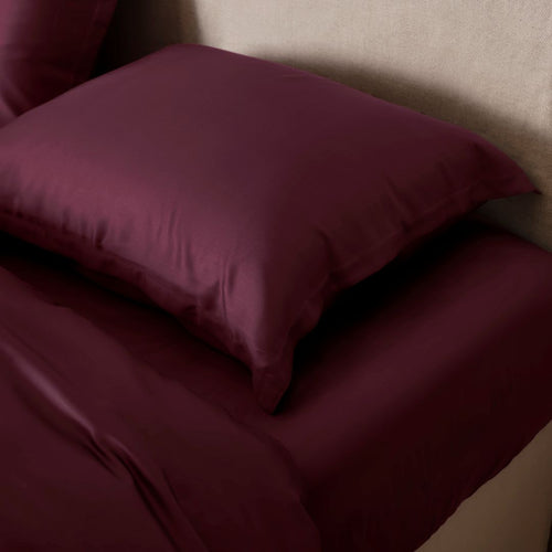 Coco & Cici - Eco Bamboe Sateen Hoeslaken Bordeaux - 180x200x30