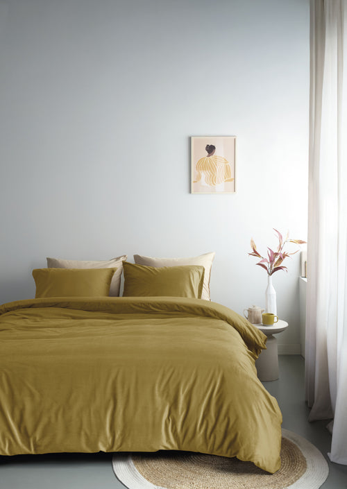 Ambiante Dekbedovertrek Velvety - 240 x 200/220 cm - Oker