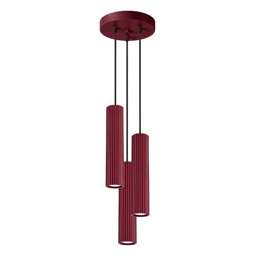 Sollux Lighting Hanglamp KARBON 3P bordeaux - 19,5x19,5x108cm