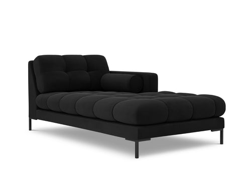 Cosmopolitan Design rechter chaise longue Bali flueel, zwart - 185x102x75cm