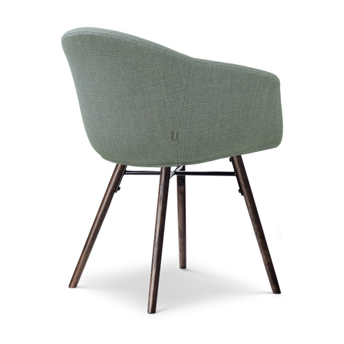 Nolon Nena-Otis Eetkamerstoel Saliegroen - met Armleuning - Walnoot