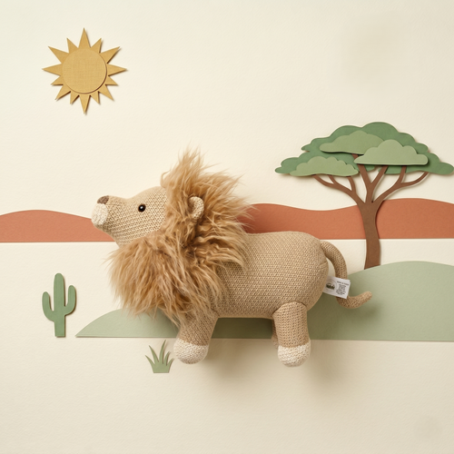 Pintado & Lacado knuffeldier Leeuw - beige - 55 cm