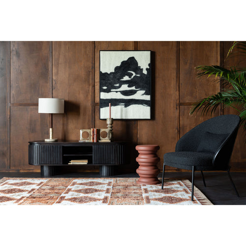 Dutchbone Rodin Fauteuil Bouclé Black - Beige - vtwonen shop