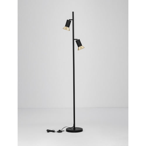 Nova Luce LUVIA Vloerlamp met meerdere armen, oxidegoudkleurig, zwarte LED GU10 fitting, 2x10W